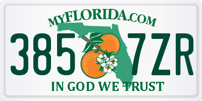 FL license plate 3857ZR