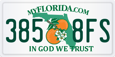 FL license plate 3858FS