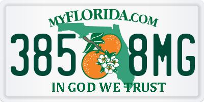 FL license plate 3858MG