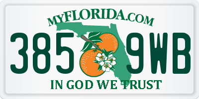FL license plate 3859WB