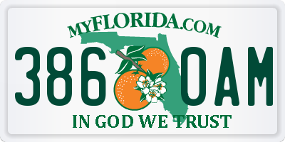FL license plate 3860AM