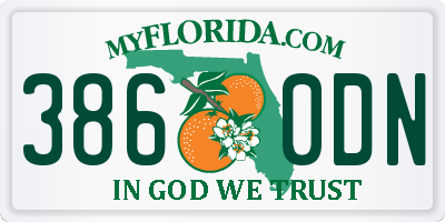 FL license plate 3860DN