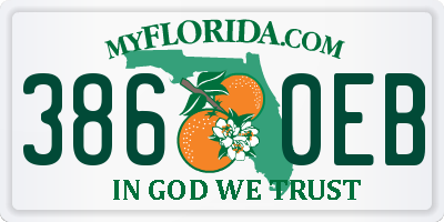 FL license plate 3860EB