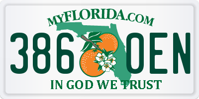 FL license plate 3860EN