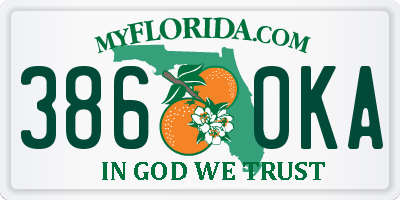 FL license plate 3860KA