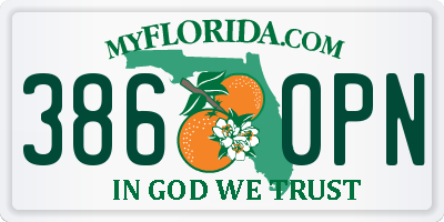 FL license plate 3860PN