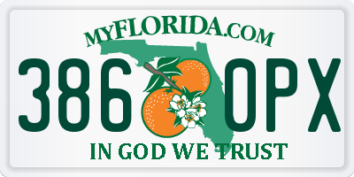 FL license plate 3860PX