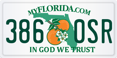 FL license plate 3860SR