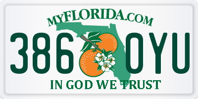 FL license plate 3860YU