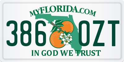 FL license plate 3860ZT