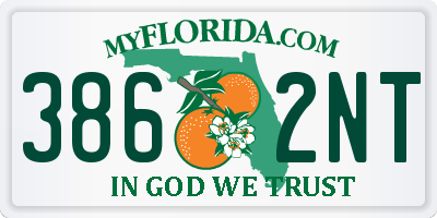 FL license plate 3862NT