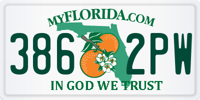FL license plate 3862PW