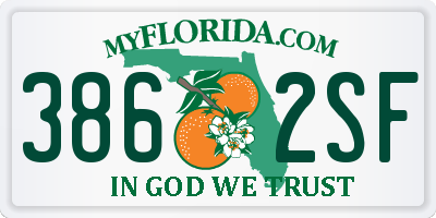 FL license plate 3862SF