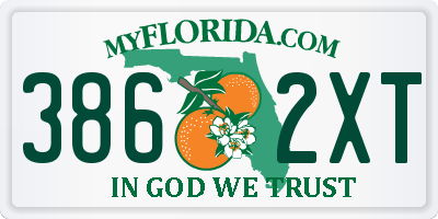 FL license plate 3862XT