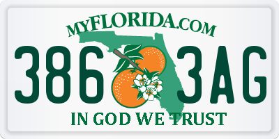 FL license plate 3863AG