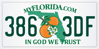 FL license plate 3863DF