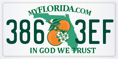 FL license plate 3863EF