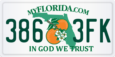 FL license plate 3863FK