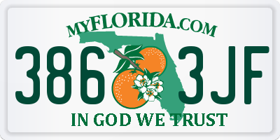 FL license plate 3863JF