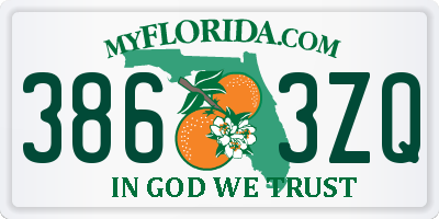 FL license plate 3863ZQ
