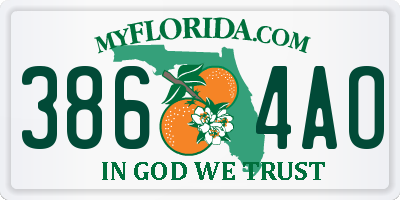 FL license plate 3864AO