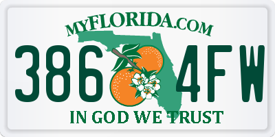 FL license plate 3864FW