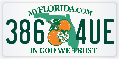 FL license plate 3864UE