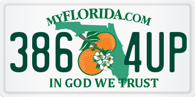 FL license plate 3864UP