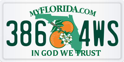 FL license plate 3864WS