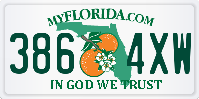 FL license plate 3864XW