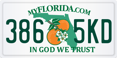 FL license plate 3865KD