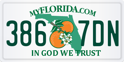 FL license plate 3867DN