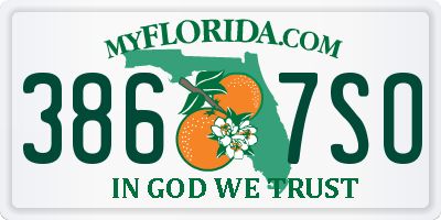 FL license plate 3867SO