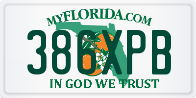 FL license plate 386XPB