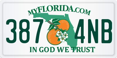 FL license plate 3874NB