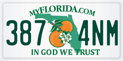 FL license plate 3874NM