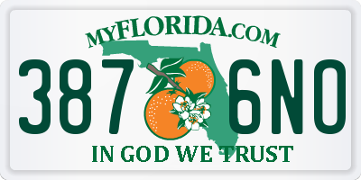 FL license plate 3876NO