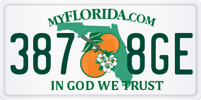 FL license plate 3878GE