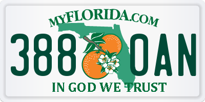 FL license plate 3880AN