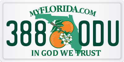 FL license plate 3880DU