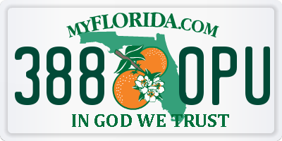 FL license plate 3880PU