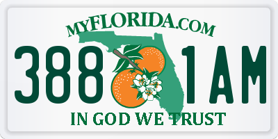 FL license plate 3881AM