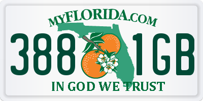 FL license plate 3881GB
