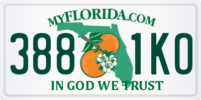FL license plate 3881KO