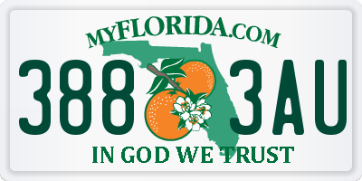 FL license plate 3883AU
