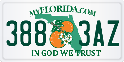 FL license plate 3883AZ