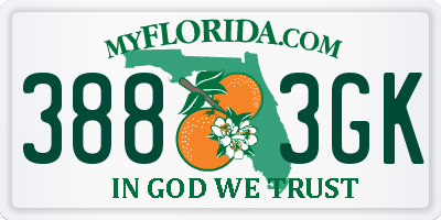 FL license plate 3883GK