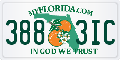 FL license plate 3883IC