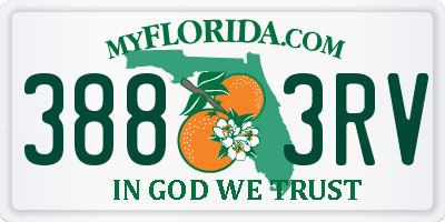 FL license plate 3883RV