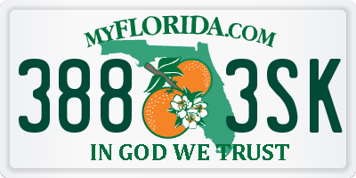 FL license plate 3883SK